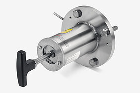 Sample gas probe with integrated particle filter for unheated gas sampling from processes with low dust load.